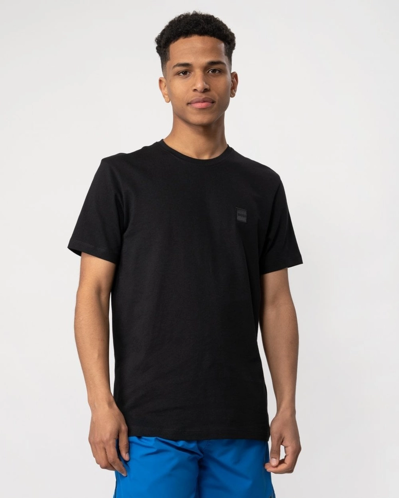 Hugo Boss Tales Mens Cotton-Jersey T-shirt With Logo Patch NOS - Black - Size 6XL